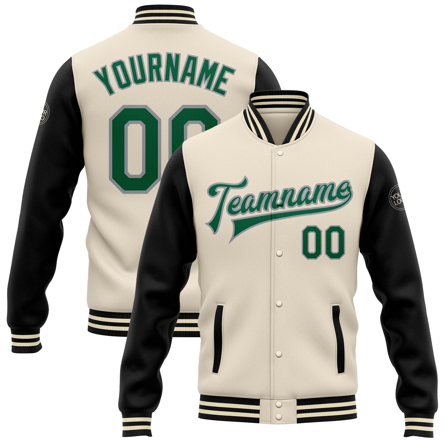 Kelly Green Leather Varsity Jacket