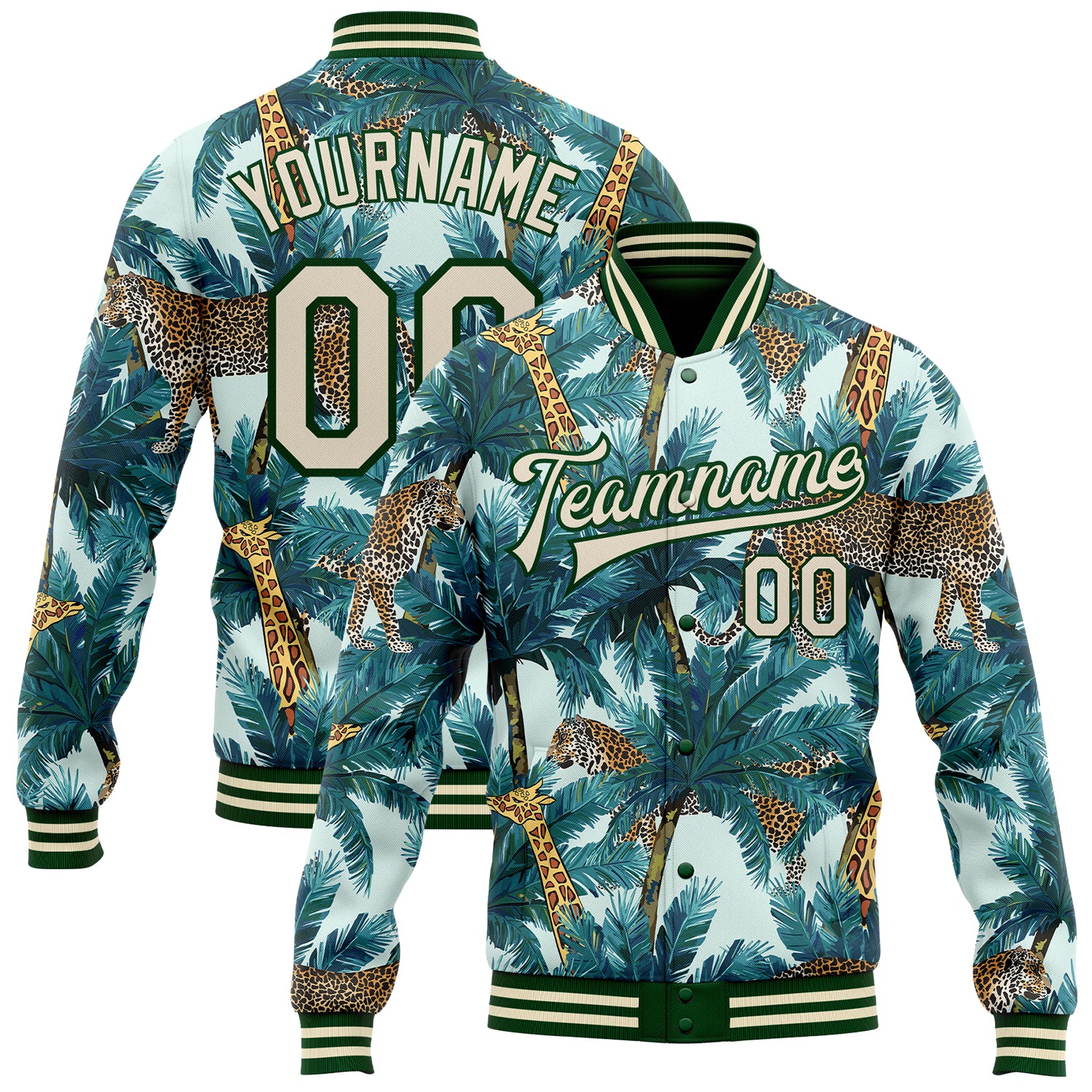 Miami Dolphins Green and White Varsity Jacket