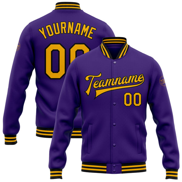 Purple and gold varsity on sale jacket