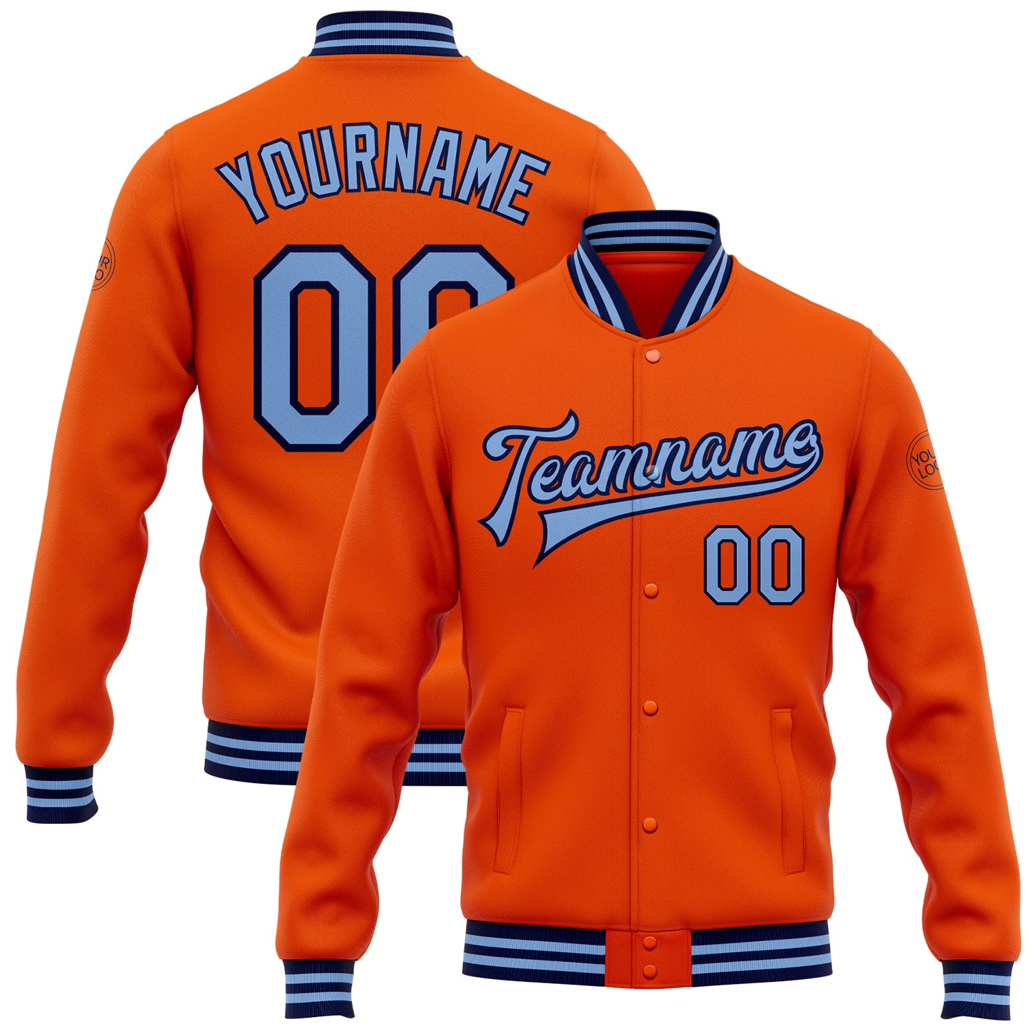 Houston Astros Baseball Team Blue and Orange Varsity Jacket