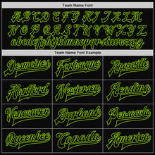 Charger l&#39;image dans la galerie, Custom Black Neon Green Pinstripe Neon Green Bomber Full-Snap Varsity Letterman Jacket
