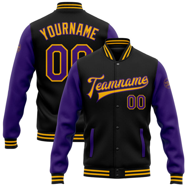 Black and gold baseball jacket best sale