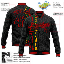 Laden Sie das Bild in den Galerie-Viewer, Custom Black Red Black History Month 3D Pattern Design Bomber Full-Snap Varsity Letterman Jacket
