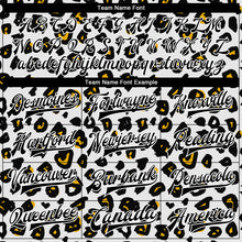 Load image into Gallery viewer, Custom White Black Leopard Print 3D Pattern Design Bomber Full-Snap Varsity Letterman Jacket
