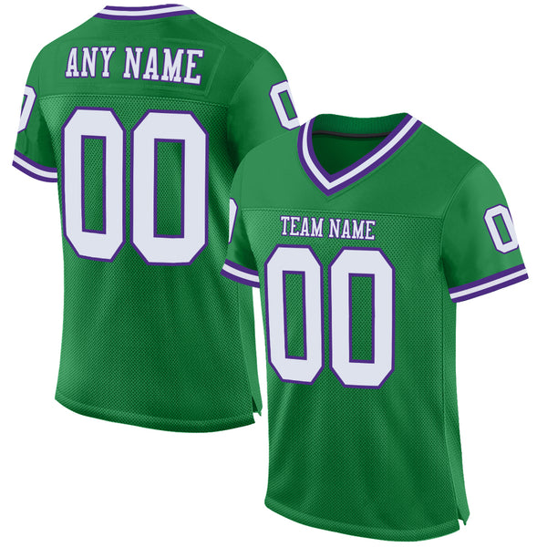 Cheap Custom White Silver-Green Mesh Authentic Football Jersey Free  Shipping – CustomJerseysPro