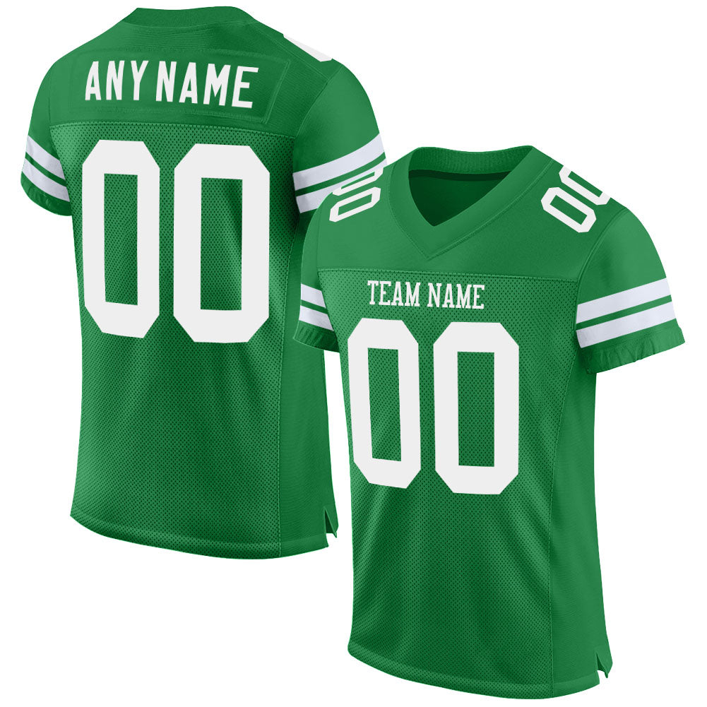 Cheap Custom Green White-Pink Mesh Authentic Football Jersey Free