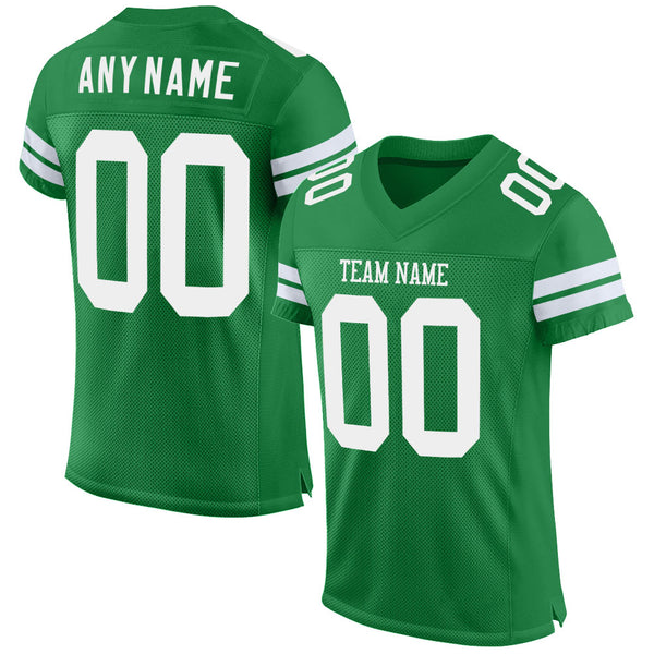 Cheap Custom Pink Kelly Green-White Mesh Authentic Football Jersey