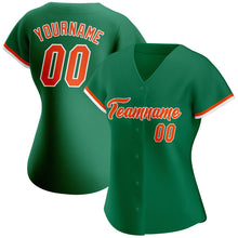 Загрузить изображение в средство просмотра галереи, Custom Kelly Green Orange-White Authentic Baseball Jersey
