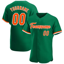 Загрузить изображение в средство просмотра галереи, Custom Kelly Green Orange-White Authentic Baseball Jersey
