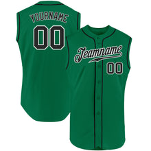 Load image into Gallery viewer, Custom Kelly Green Black-White Authentic Sleeveless Baseball Jersey
