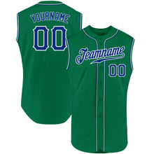 Load image into Gallery viewer, Custom Kelly Green Royal-White Authentic Sleeveless Baseball Jersey
