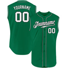 Load image into Gallery viewer, Custom Kelly Green White-Black Authentic Sleeveless Baseball Jersey
