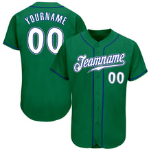 Load image into Gallery viewer, Custom Kelly Green White-Royal Authentic Baseball Jersey
