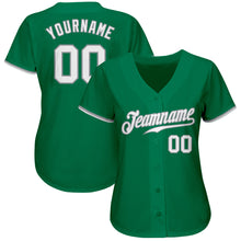 Charger l&#39;image dans la galerie, Custom Kelly Green White-Gray Authentic Baseball Jersey
