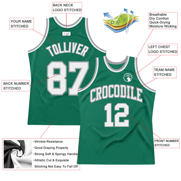 Cheap Custom Gray Teal-White Authentic Throwback Basketball Jersey Free  Shipping – CustomJerseysPro