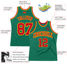 Laden Sie das Bild in den Galerie-Viewer, Custom Kelly Green Red-Gold Authentic Throwback Basketball Jersey
