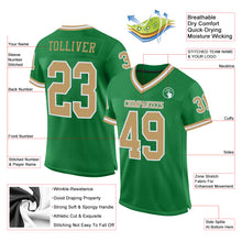 Charger l&#39;image dans la galerie, Custom Grass Green Old Gold-White Mesh Authentic Throwback Football Jersey
