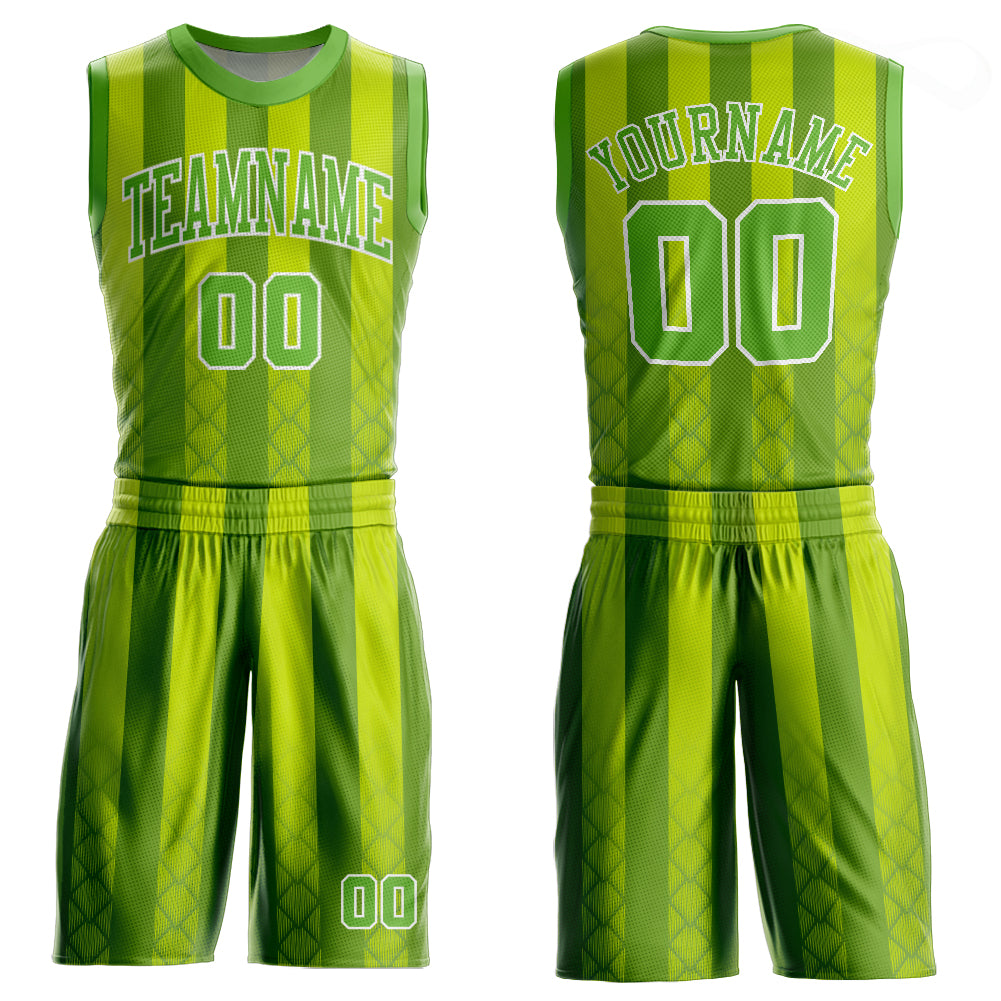 Cheap Custom Green White-Gold Round Neck Sublimation Basketball Suit Jersey  Free Shipping – CustomJerseysPro