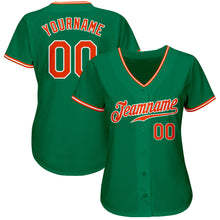 Laden Sie das Bild in den Galerie-Viewer, Custom Kelly Green Orange-White Authentic Baseball Jersey
