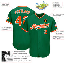 Laden Sie das Bild in den Galerie-Viewer, Custom Kelly Green Orange-White Authentic Baseball Jersey
