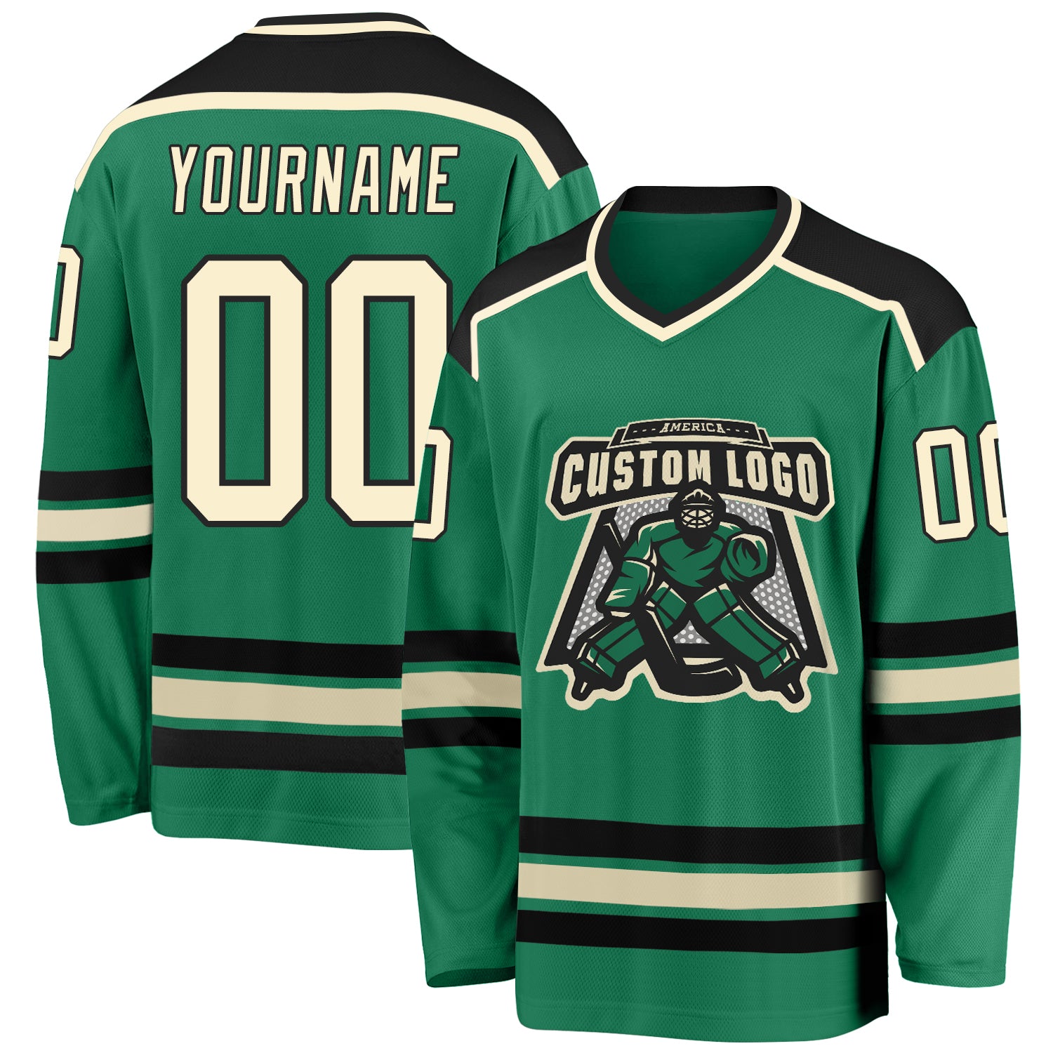 Custom Kelly Green Hockey Jerseys