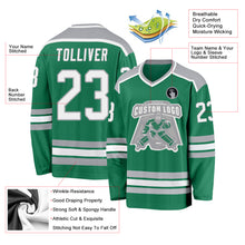 Загрузить изображение в средство просмотра галереи, Custom Kelly Green White-Gray Hockey Jersey
