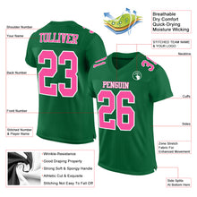 Charger l&#39;image dans la galerie, Custom Kelly Green Pink-White Mesh Authentic Football Jersey
