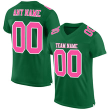 Charger l&#39;image dans la galerie, Custom Kelly Green Pink-White Mesh Authentic Football Jersey
