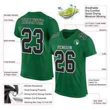 Laden Sie das Bild in den Galerie-Viewer, Custom Kelly Green Black-White Mesh Authentic Football Jersey
