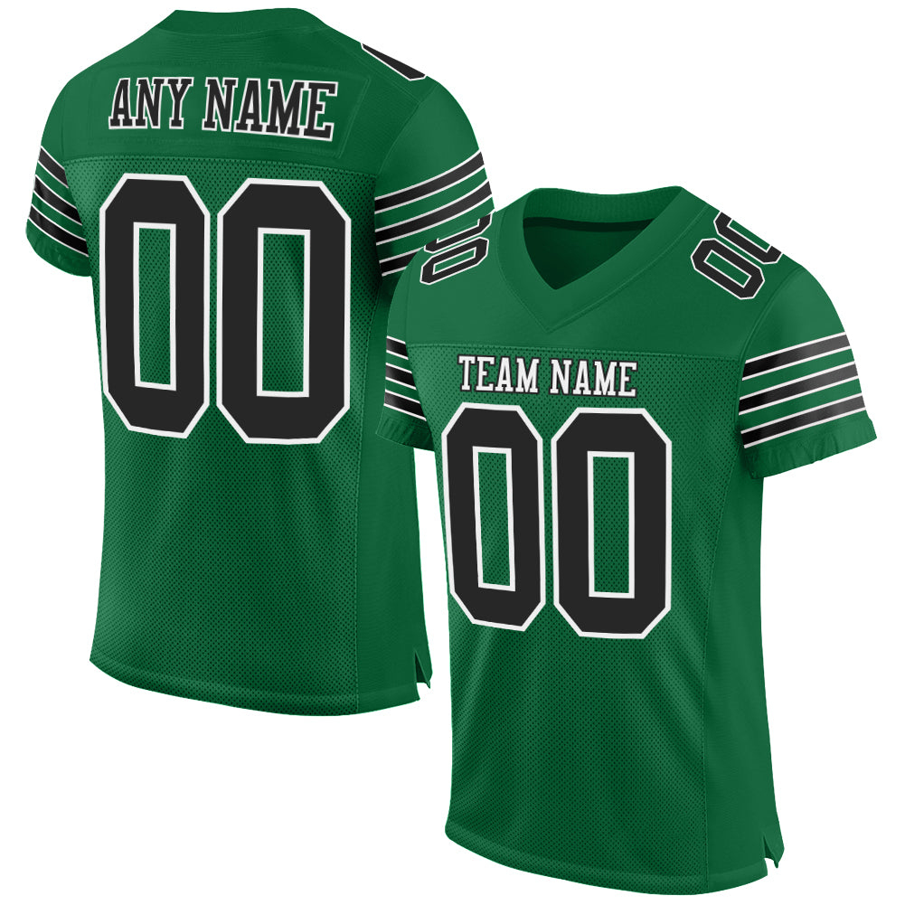 Custom Black Kelly Green-Pink Mesh Authentic Football Jersey Discount