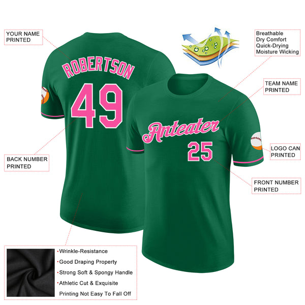 Cheap Custom Kelly Green Pink-White Mesh Authentic Football Jersey Free  Shipping – CustomJerseysPro