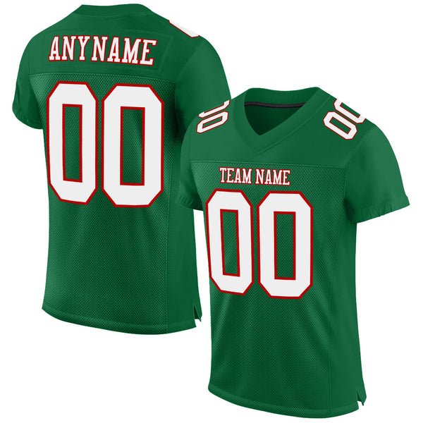 Cheap Custom Kelly Green White-Red Mesh Authentic Football Jersey Free  Shipping – CustomJerseysPro