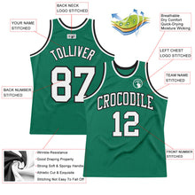 Laden Sie das Bild in den Galerie-Viewer, Custom Kelly Green White-Black Authentic Throwback Basketball Jersey
