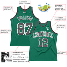 Laden Sie das Bild in den Galerie-Viewer, Custom Kelly Green Steel Gray-White Authentic Throwback Basketball Jersey
