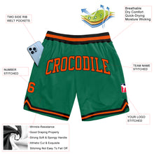 Laden Sie das Bild in den Galerie-Viewer, Custom Kelly Green Orange-Black Authentic Throwback Basketball Shorts
