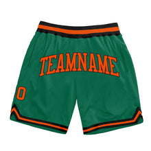 Laden Sie das Bild in den Galerie-Viewer, Custom Kelly Green Orange-Black Authentic Throwback Basketball Shorts
