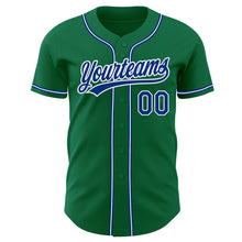 Load image into Gallery viewer, Custom Kelly Green Royal-White Authentic Baseball Jersey
