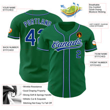 Load image into Gallery viewer, Custom Kelly Green Royal-White Authentic Baseball Jersey
