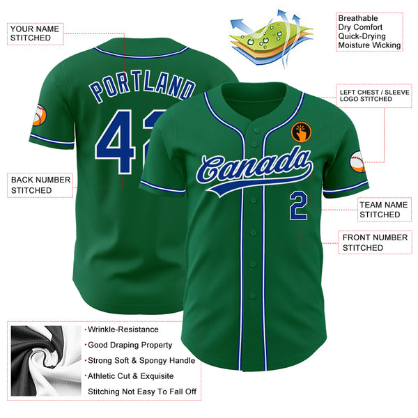 Cheap Custom Royal Kelly Green-White Authentic Baseball Jersey Free  Shipping – CustomJerseysPro