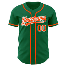 Load image into Gallery viewer, Custom Kelly Green Orange-White Authentic Baseball Jersey
