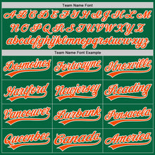 Load image into Gallery viewer, Custom Kelly Green Orange-White Authentic Baseball Jersey
