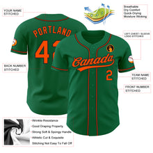 Load image into Gallery viewer, Custom Kelly Green Orange-Black Authentic Baseball Jersey
