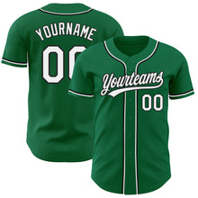 Load image into Gallery viewer, Custom Kelly Green White-Black Authentic Baseball Jersey
