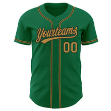 Charger l&#39;image dans la galerie, Custom Kelly Green Old Gold-Black Authentic Baseball Jersey
