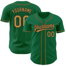 Charger l&#39;image dans la galerie, Custom Kelly Green Old Gold-Black Authentic Baseball Jersey
