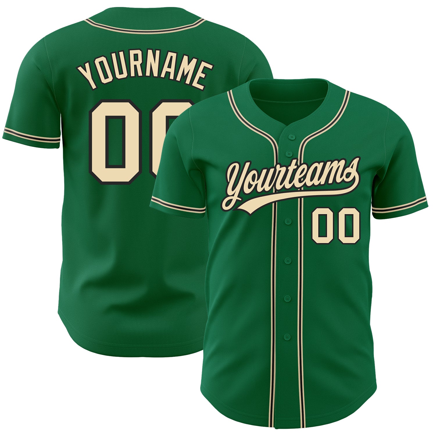 Custom Orange Kelly Green Pinstripe Kelly Green-Black Authentic Baseball Jersey Preschool Size:L