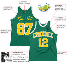 Charger l&#39;image dans la galerie, Custom Kelly Green Gold-White Authentic Throwback Basketball Jersey
