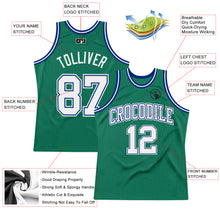 Laden Sie das Bild in den Galerie-Viewer, Custom Kelly Green White-Royal Authentic Throwback Basketball Jersey
