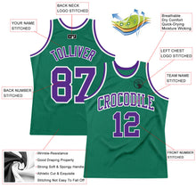 Загрузить изображение в средство просмотра галереи, Custom Kelly Green Purple-White Authentic Throwback Basketball Jersey
