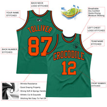 Загрузить изображение в средство просмотра галереи, Custom Kelly Green Orange-Black Authentic Throwback Basketball Jersey
